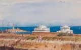 Charles-francois Ameller, Coastal Landscape, Algeria, watercolour