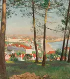 Winifred Eveline Wild, Near Estoril, Portugal, oil on canvas 45 cm by 39 cm