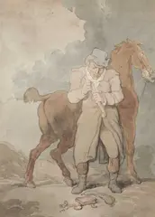 Highwayman by Thomas Rowlandson, watercolour over pen and ink and pencil 30 cm by 22 cm, sold Oct 2017
