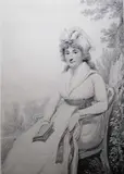 Henry Edridge, Portrait Of A Lady Said To Be Charlotte, Lady Steele, pencil
