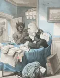 Robert Dighton, A Lawyer And His Agent, watercolour 32 cm by