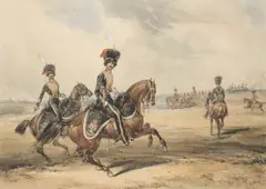 Henry Martens, The Royal Artillery, 1850, 1850, watercolours each approx 24 cm by 33 cm