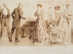 George du Maurier, Drawing For The Series: "Things We Would Rather Have Expressed Differently", pen and sepia ink 23 cm by 32 cm