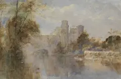 Warwick Castle by Edward Tucker, watercolour 33 cm by, sold Oct 2017