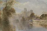 Edward Tucker, Warwick Castle, watercolour 33 cm by