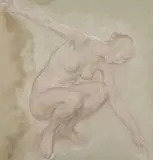 William Shackleton, Study For 'Grass Of Parnassus', chalks over pencil 38 cm by