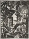 The Round Tower (Plate Iii From Carceri D'Invenzione) by Giovanni Battista Piranesi, etching and engraving, sold Oct 2017