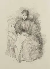 Needlework by James Abbott McNeill Whistler, lithograph, sold Oct 2017