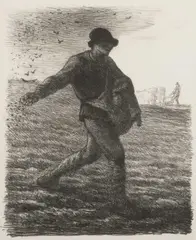 Jean-François Millet, Le Semeur, lithograph