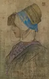 Nico Jungmann, Zeeland Woman, watercolour over pencil on board