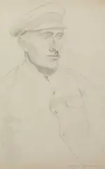 Richard Carline, The Captain Of The Grace Harwar, pencil 48 cm by
