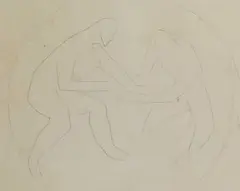 Henri Gaudier-Brzeska, Study For "The Wrestlers", pencil 24 cm by