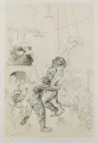 Peter Howson, Stairway To Heaven 1990, pencil l