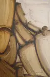 Jim Page-roberts, Off Free Trade Wharves, London, oil on paper 38 cm by 25 cm