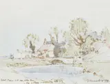 Lamorna Birch, Cottages On The Bank Of A River