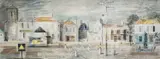 Walter Goetz, A Town In Charentes Maritimes, watercolour 27 cm by 71 cm