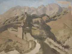 Gerald Kelly, The Great Wall Of China, oil on board 31 cm by 41 cm