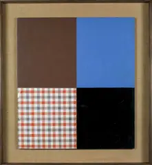 Kenneth Rowntree, Four Square, acrylic paint with printed adhesive plastic on panel