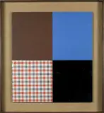 Kenneth Rowntree, Four Square, acrylic paint with printed adhesive plastic on panel