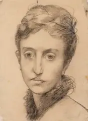 Jules Lefebvre, Â Study For The Comtesse De Kerchove Portrait, pencil on paper