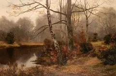 Walter Boodle, A Wooded Landscape, 'The Duck Pond', oil on canvas