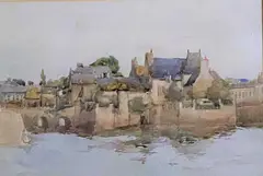 Old Bridge, Landorneay 1908 by Frances T. Nesbitt, watercolour, sold Nov 2021