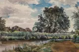 Frederick William Watts, Â A Thames Riverside View, watercolour