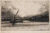 Â Sunset On The Thames by Francis Seymour Haden C.m.g. F.r.c.s., pencil Seymour Haden with Samuel H, sold Nov 2021