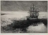 Frederick Haagensen, City Of New York, Commander Byrd's Expedition, 1929, etching plate size: