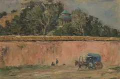 Ludvig Schwensen, Kulhã˜Jen, Peking (Coal Hill, Or Jing Shan, Beijing, oil on canvas laid to board