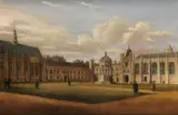 The Great Court, Trinity College, Cambridge, And The Wren Library, Trinity College Cambridge by Richard Banks Harraden, oil on canvas 37cm by 55cm, sold Mar 2016