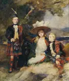 William Skeoch Cumming, Portrait Of The Mackinnon Children, watercolour with bodycolour 61cm by 53cm