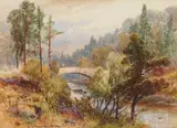 James Burrell Smith, The Knockie Bridge Looking Eastwards, Glen Tana, watercolour 12cm by