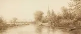 W. W. Quatremain, Figures Boating On The River At Bradford Upon Avon, pencil