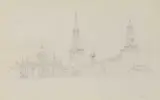 Alfred Gomersal Vickers, The Convent Of The Ascension And The Holy Gate, Moscow, pencil 25cm by