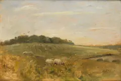 Arthur James Stark, View From Kilronan Garden Wall, oil on panel 19cm by