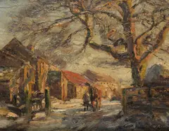 Herbert F. Royle, End Of A Winter's Day, Yorkshire, oil on panel