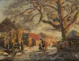 Herbert F. Royle, End Of A Winter's Day, Yorkshire, oil on panel