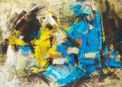 Hema Joshi, Abstract, oil on canvas 61cm by 84cm