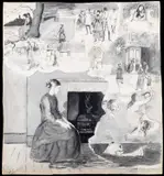 Henry Tonks, Reverie, ink 21cm by