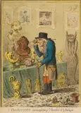 James Gillray, A Cognocenti Contemplating Ye Beauties Of Ye Antique Etching, etching and aquatint 35cm by 25cm
