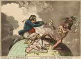 James Gillray, Fighting For The Dunghill- Or Jack Tar Settling Citoyen Francois, etching with aquatint