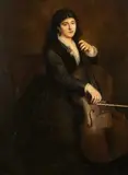 Carl Rudolph Sohn, Portrait Of A Cellist, Possibly The Artist's Wife, Oil on canvas Image size: