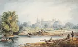 A Pair Of Views Of Peterborough Cathedral by Richard Bankes Harraden S.b.a., Watercolour with pen & ink Image size:, sold Apr 2022