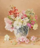John Jessop Hardwick O.w.s., Still Life Of Flowers, Pencil and watercolour heightened with white Image size: