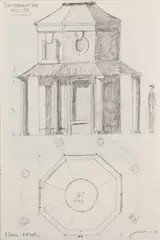 Jools Holland O.b.e. D.l., Â A Study Of Sky Observation Pavillion, Pencil on paper Unframed Image size: