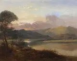 Thomas Whittle, Scene Of A Lake, Oil on canvas Image size: