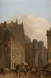 James D. Barnett, Old Town Normandy, Oil on board Image size: