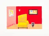 The Red Wall by Sam Nhlengethwa, colour lithograph, sold Nov 2017