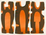 Hannes Harrs, Three Abstract Figures, colour screenprint